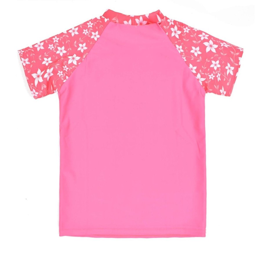 Toddler Swimwear Water Babies Rash Tops | Pink Blossom Uv Short Sleeve Rash Top