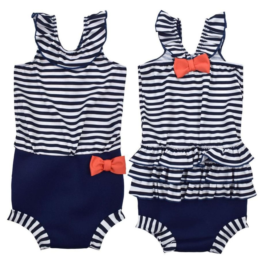 Baby Swimwear Water Babies Happy Nappy Costume | New Nautical Happy Nappy Costume (Frills And Bows)